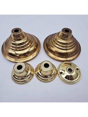 Vintage Brass Round Lamp Caps Cone Shape 2-1/8" & 1-1/4'" Diameter